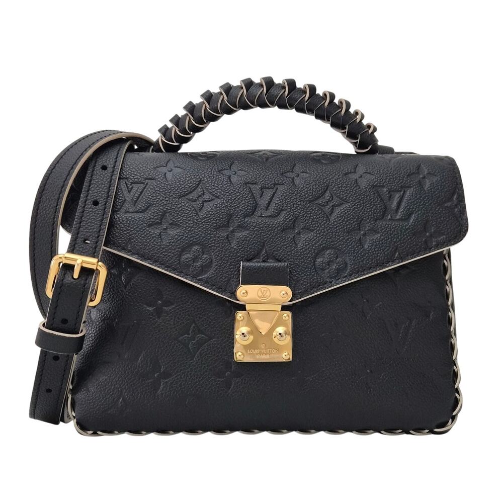 Louis Vuitton Braided Empreinte Leather Pochette Metis Crossbody Bag Black